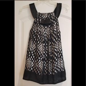 Pure Sugar Sleeveless Black & Silver Top - Size S